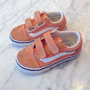Vans toddler size 7.5, tangerine orange with Velcro straps